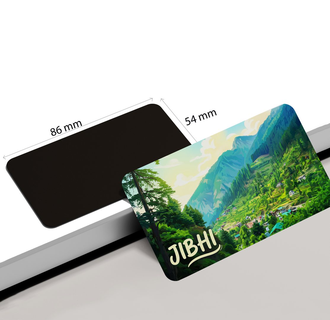 dhcrafts Himachal Pradesh Jibhi Design Rectangular Fridge Magnet Pack of 1 (8.6cm x 5.4cm)